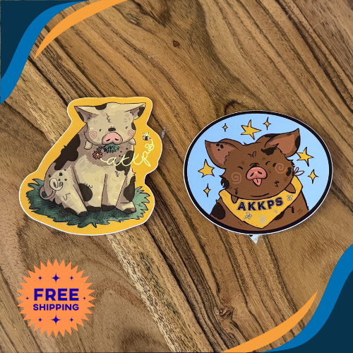 AKKPS KuneKune Waterproof Vinyl Stickers (Set of 2 – 3")